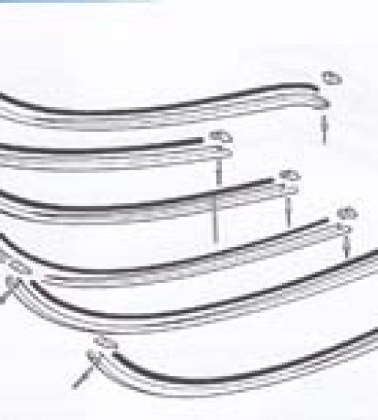 Serie strisce pedana per Vespa P125X, P150X, P200E, PX125E, PX15 - 55029